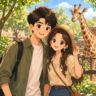 AI couple cartoon generator Anime template: Anime Zoo Date