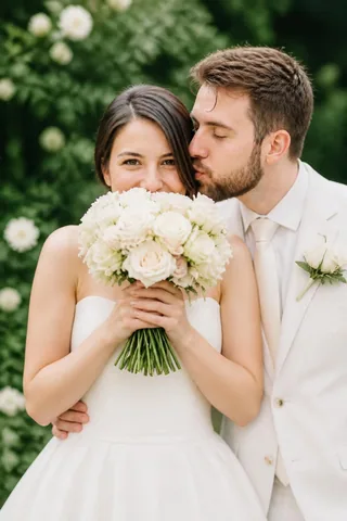 AI couple photo generator Wedding Walk In A Quiet Garden Garden Walk Portrait