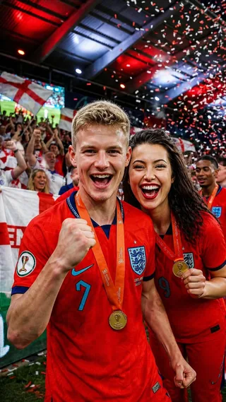 AI couple photo generator Worldcup template: Confetti Celebration Couple