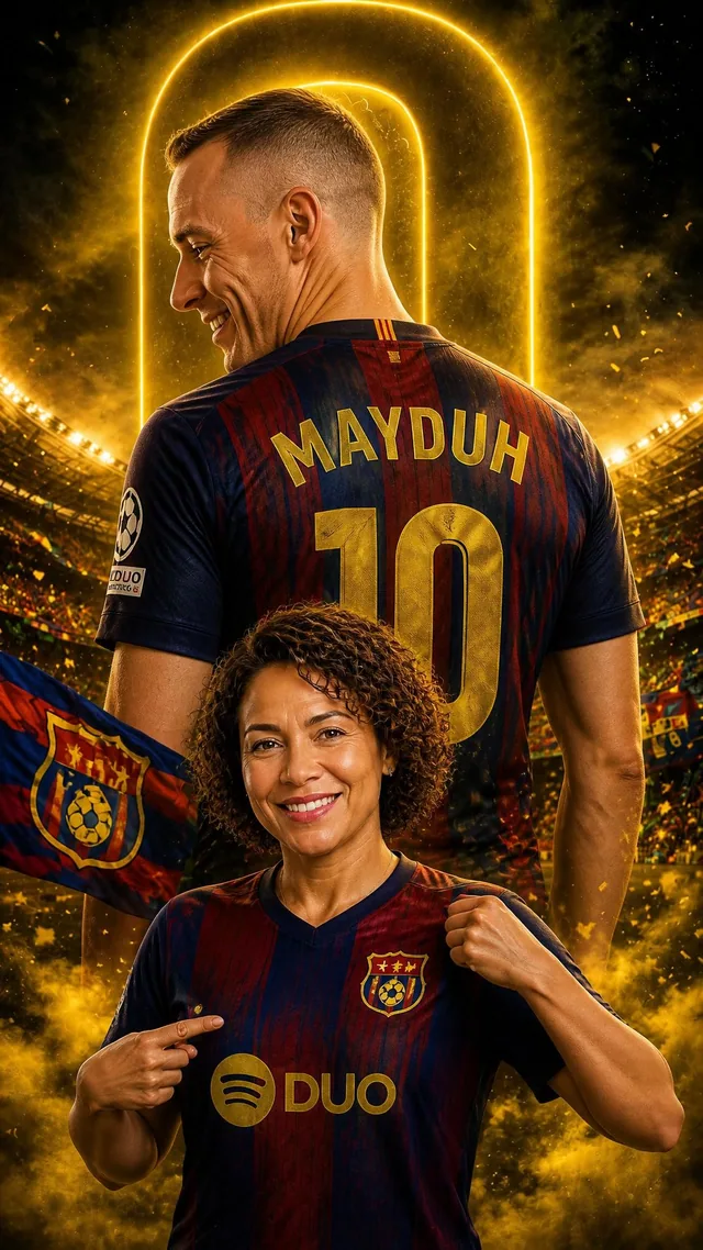 World Cup jersey photo generator example for a couple poster