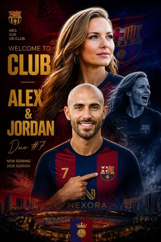 AI couple photo generator Worldcup template: Transfer Announcement Poster
